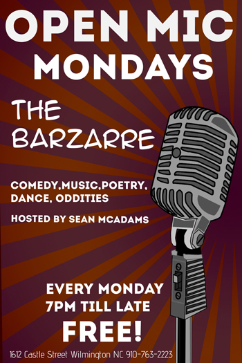 open mic at barzarre NC